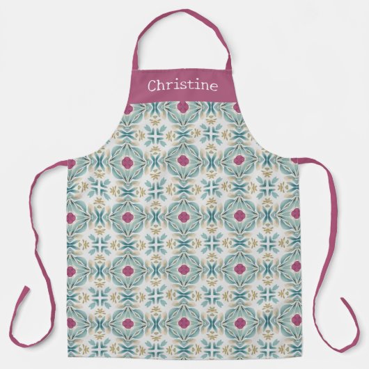 Berry Mint Tile Pattern Personalized Name Schort (Voorkant)