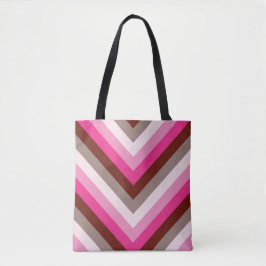 Berry Mocha Chevron Tote Bag