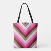 Berry Mocha Chevron Tote Bag (Achterkant)