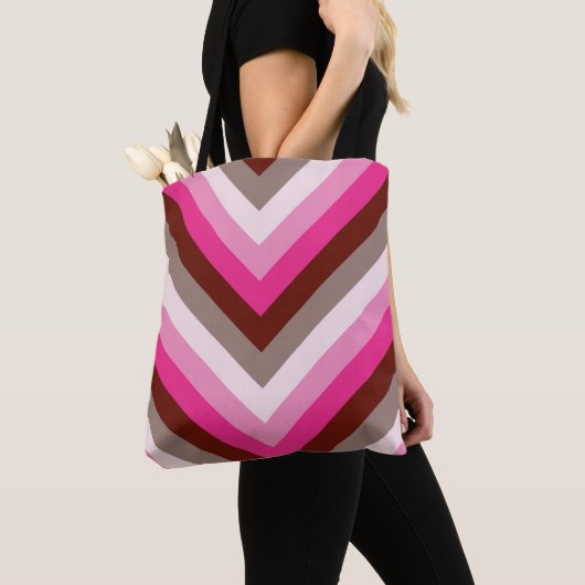 Berry Mocha Chevron Tote Bag (Dichtbij)