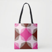 Berry Mocha Diamond Motif Tote Bag (Voorkant)