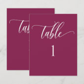 Berry Modern Minimalistisch tafelnummer (Voorkant / Achterkant)