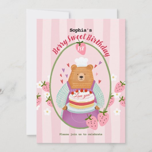 Berry Mooie eerste verjaardag Kaart (Voorkant)