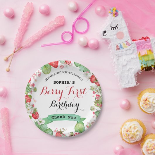 Berry Mooie eerste verjaardag Papieren Bordje (Feest)