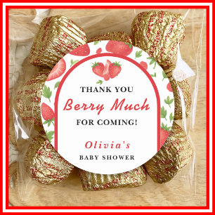 Berry Much Aardbeien Baby Shower Ronde Sticker