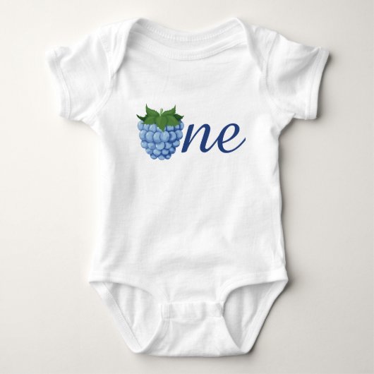 Berry One Blue Rapsberry Boy Verjaardag Romper (Voorkant)