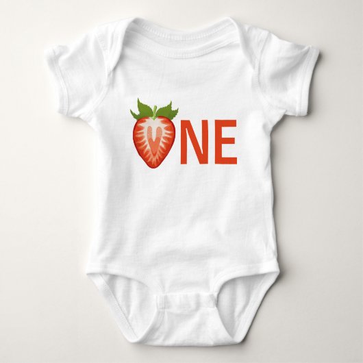 Berry One Strawberry Girl eerste verjaardag Romper (Voorkant)