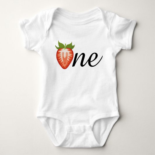 Berry One Strawberry Girls verjaardag Sweet One Romper (Voorkant)