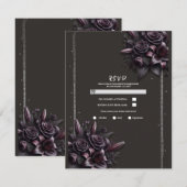 Berry Paarse Black Lily Roos Bloemen Huwelijk RSVP Kaart (Voorkant / Achterkant)