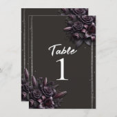Berry Paarse Black Lily Roos Bloemen Tafelnummer (Voorkant / Achterkant)
