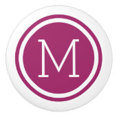 Berry Paarse Monogram Gepersonaliseerde Ladeknop Keramische Knop (Voorkant)