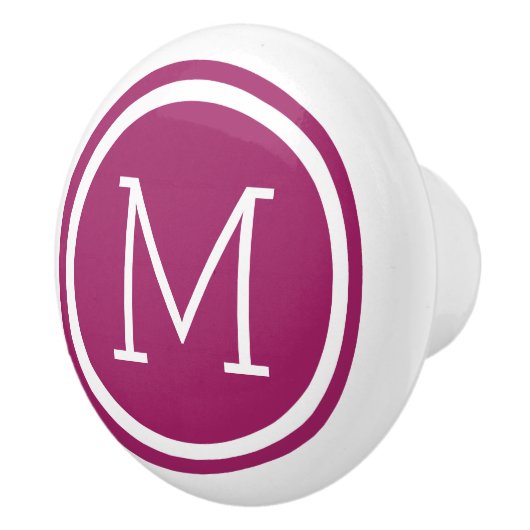 Berry Paarse Monogram Gepersonaliseerde Ladeknop Keramische Knop (Rechts)