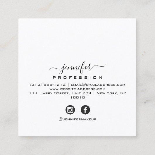 Berry Paarse Roze Logo Monogram Professioneel Vierkante Visitekaartje (Achterkant)