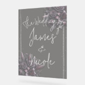 Berry Paarse & Zwarte Lelie Roos Bloemen Huwelijk Acryl Bord (Hoek)