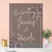 Berry Paarse & Zwarte Lelie Roos Bloemen Huwelijk Acryl Bord (Huwelijk)