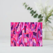 Berry Patch: Rood en Roze Abstract Briefkaart (Staand voorkant)