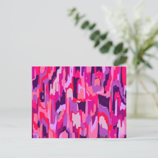 Berry Patch: Rood en Roze Abstract Briefkaart (Staand voorkant)