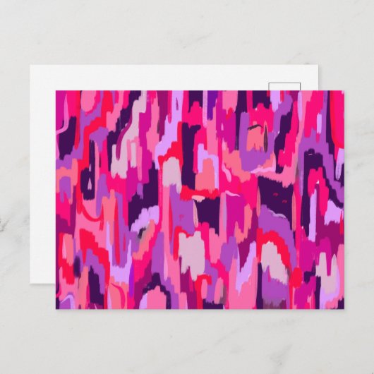 Berry Patch: Rood en Roze Abstract Briefkaart (Voorkant / Achterkant)