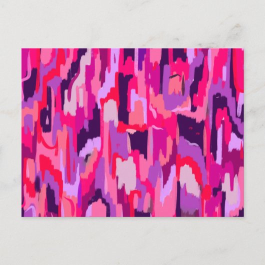Berry Patch: Rood en Roze Abstract Briefkaart (Voorkant)