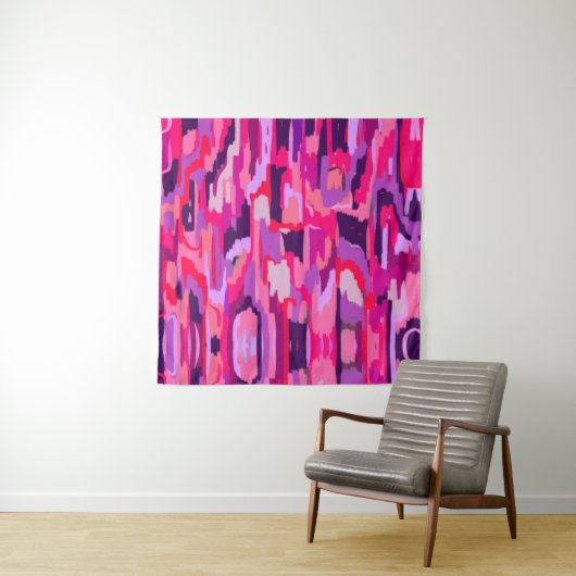 Berry Patch: Rood en Roze Abstract Wandkleed (In situ)
