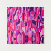 Berry Patch: Rood en Roze Abstract Wandkleed (Voorkant)