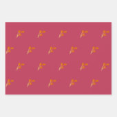 Berry Pattern Olive Green Magenta Brown Inpakpapier Vel (Voorkant 2)