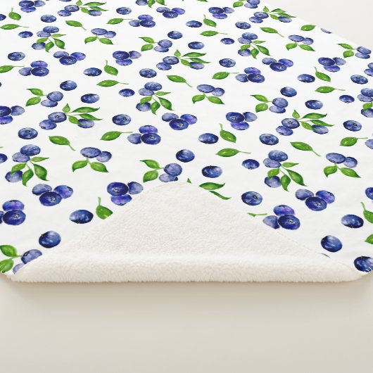Berry Pattern Waterverf Blueberry Cute  Sherpa Deken (3/4)