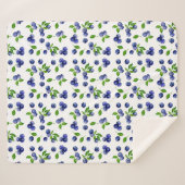 Berry Pattern Waterverf Blueberry Cute  Sherpa Deken (Voorkant (horizontaal))