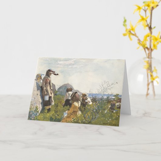 Berry Pickers | Winslow Homer Kaart (Gele Bloem)