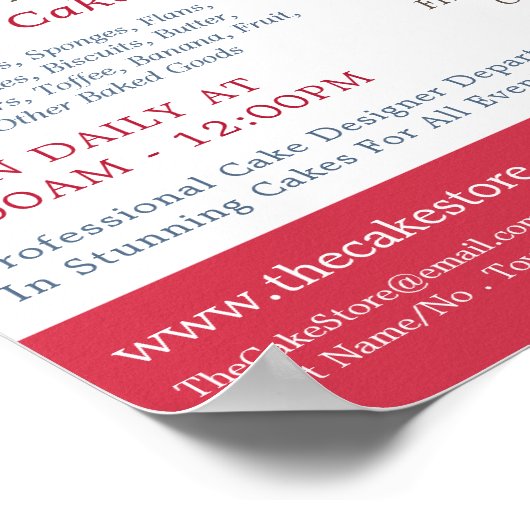 Berry Pie, Cakery, Cake Store Adverteren Poster (Hoek)