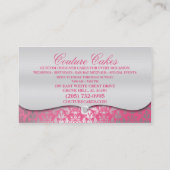 Berry Pink Cake Couture Glitzy Damask Cake Bakery Visitekaartje (Achterkant)