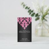 Berry Pink Diamond Damask Appointkaarten Afsprakenkaartje (Staand voorkant)