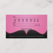 Berry Pink Diamond Damask Appointkaarten Afsprakenkaartje (Achterkant)