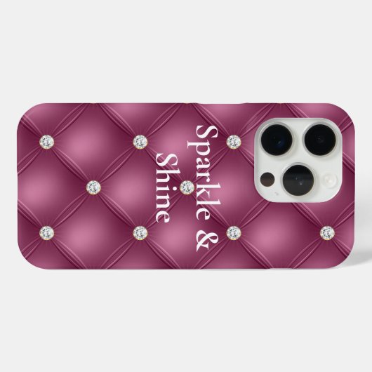 Berry Pink Diamond Tufts Kerstmis Case-Mate iPhone Case (Achterkant (horizontaal))