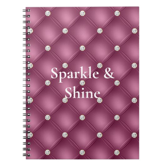 Berry Pink Diamond Tufts Kerstmis Notitieboek (Voorkant)