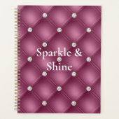 Berry Pink Diamond Tufts Kerstmis Planner (Voorkant)