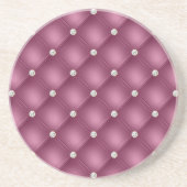 Berry Pink Diamond Tufts Kerstmis Zandsteen Onderzetter (Voorkant)