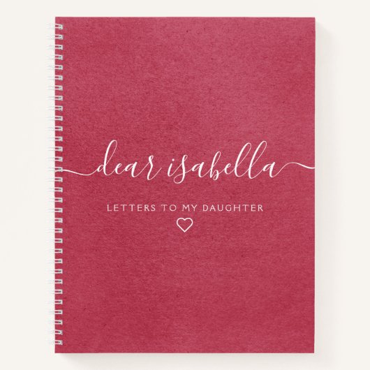 Berry Pink Elegant Beste dochter Memory Notitieboek (Voorkant)