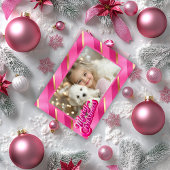 Berry Pink en Blush Brilliance Kerstfoto Feestdagenkaart