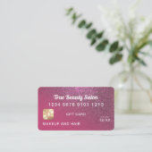 Berry Pink Glitter Credit Kaart Cadeaubon Visitekaartje (Staand voorkant)