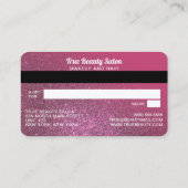 Berry Pink Glitter Credit Kaart Cadeaubon Visitekaartje (Achterkant)