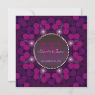 Berry Pink Magic Monogram Verloving Kaart