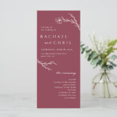 Berry Pink Modern Stencil Floral Botanisch Program (Staand voorkant)