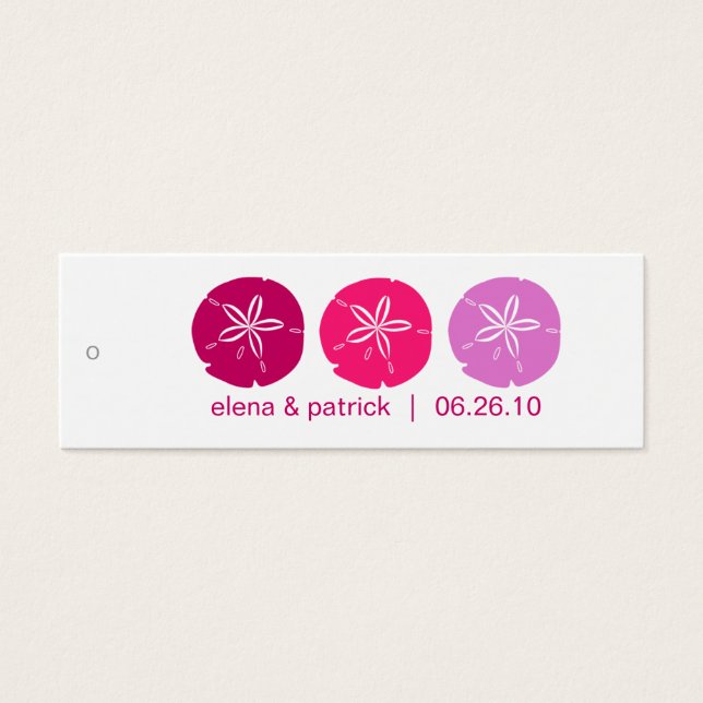 Berry Pink Sand Dollar Cadeau Labels Mini Visitekaartjes (Voorkant)