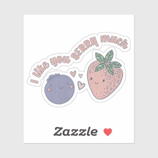 Berry Pun: Ik hou veel van je Berry Sticker (Vel)