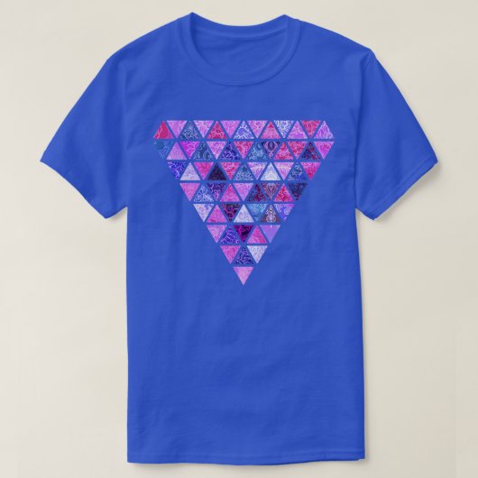 Berry Purples Driehoek Patchwork Patroon T-shirt (Design voorkant)