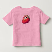 Berry Purrection: Roze kat in een aardbei Kinder Shirts (Voorkant)