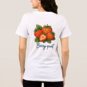 Berry Quiet Cute Strawberry Pun | Funny Fruit Tri-Blend Shirt (Achterkant)