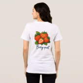 Berry Quiet Cute Strawberry Pun | Funny Fruit  Tri-Blend Shirt (Achterkant volledig)