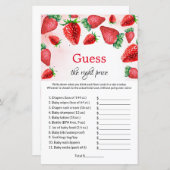 Berry Raad de juiste prijs Baby shower Games (Voorkant / Achterkant)